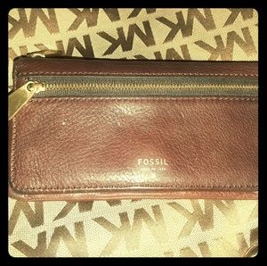 Authentic Fossil Wallet. 4"H × 7"L